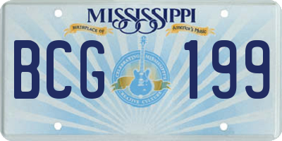 MS license plate BCG199