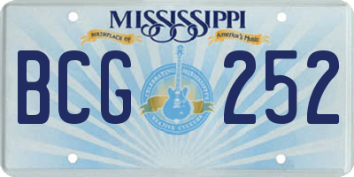 MS license plate BCG252