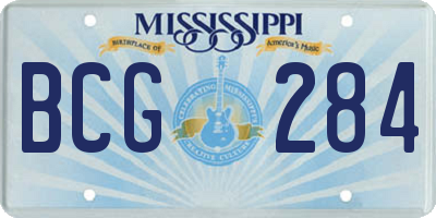 MS license plate BCG284