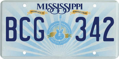 MS license plate BCG342