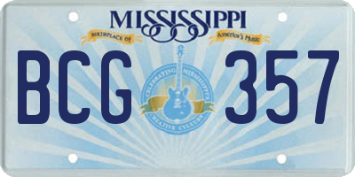 MS license plate BCG357