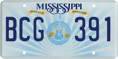 MS license plate BCG391
