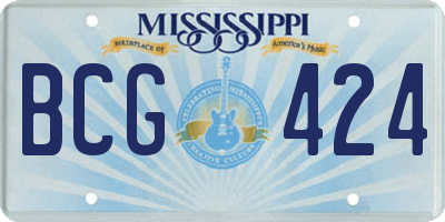 MS license plate BCG424
