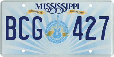 MS license plate BCG427