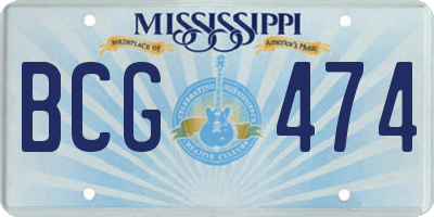 MS license plate BCG474