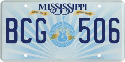 MS license plate BCG506