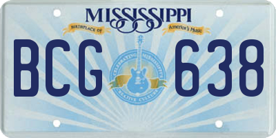 MS license plate BCG638