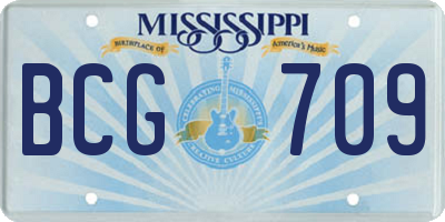 MS license plate BCG709