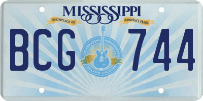 MS license plate BCG744