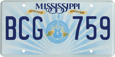 MS license plate BCG759