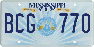 MS license plate BCG770