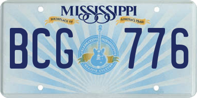 MS license plate BCG776