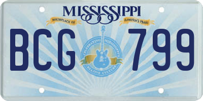 MS license plate BCG799