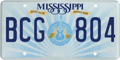 MS license plate BCG804