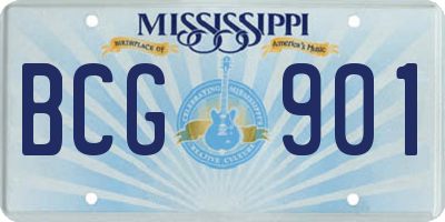 MS license plate BCG901