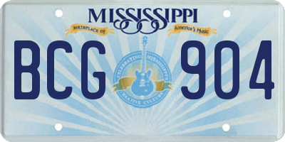 MS license plate BCG904