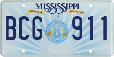 MS license plate BCG911