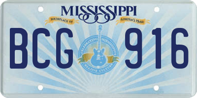 MS license plate BCG916