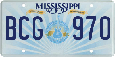 MS license plate BCG970