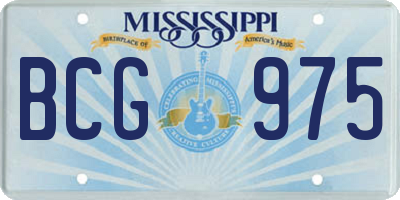 MS license plate BCG975