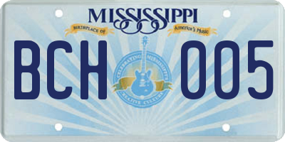 MS license plate BCH005