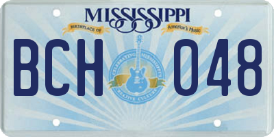 MS license plate BCH048