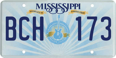 MS license plate BCH173