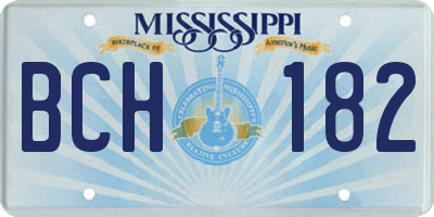 MS license plate BCH182