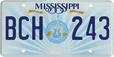 MS license plate BCH243