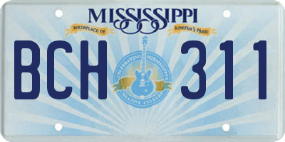 MS license plate BCH311