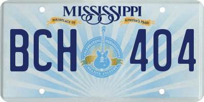 MS license plate BCH404