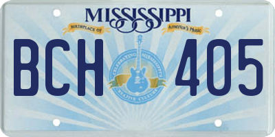 MS license plate BCH405