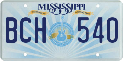 MS license plate BCH540