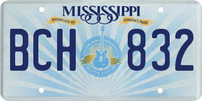 MS license plate BCH832