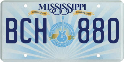 MS license plate BCH880