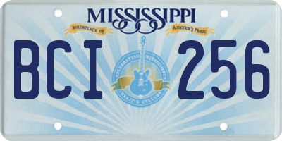 MS license plate BCI256