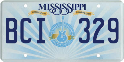 MS license plate BCI329