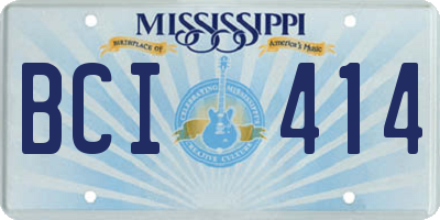 MS license plate BCI414
