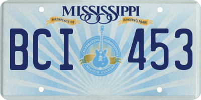 MS license plate BCI453