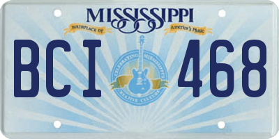 MS license plate BCI468