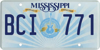 MS license plate BCI771