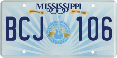MS license plate BCJ106