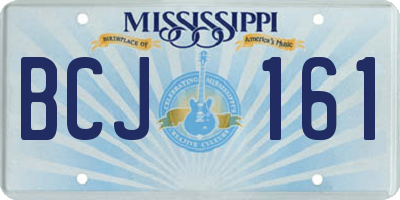 MS license plate BCJ161