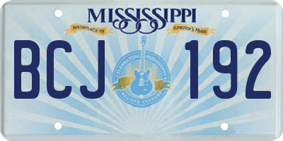 MS license plate BCJ192