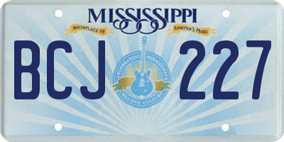 MS license plate BCJ227