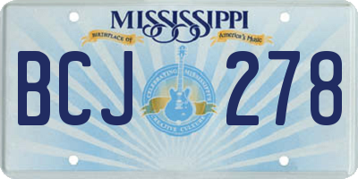 MS license plate BCJ278