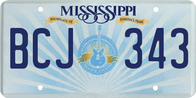 MS license plate BCJ343