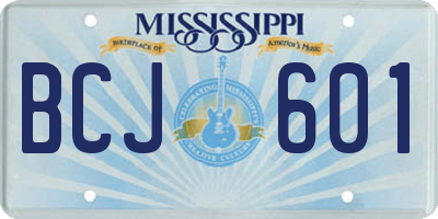 MS license plate BCJ601