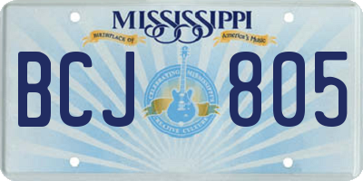 MS license plate BCJ805
