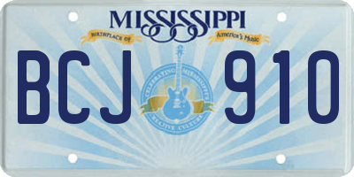 MS license plate BCJ910